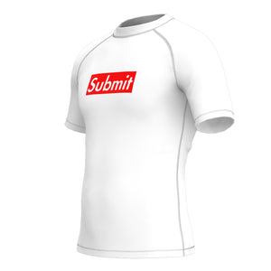 "Box Logo Submit" White Short Sleeve Rashguard