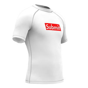 "Box Logo Submit" White Short Sleeve Rashguard