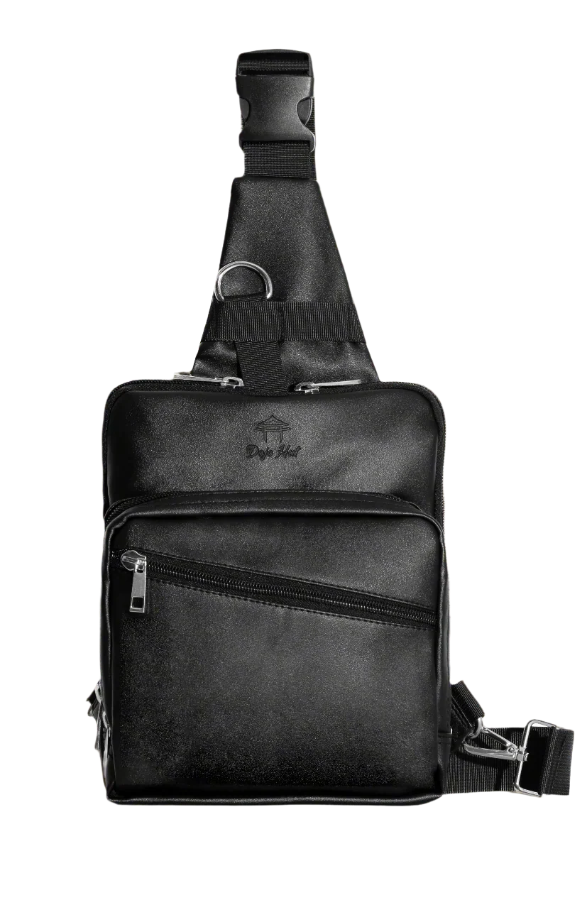 希少✨\" roar \" 二丁拳銃(クロスガン) 牛革　ボディバック　黒 JSGHGDF Punk Skull Crosses Small Handbag Purse PU Leather