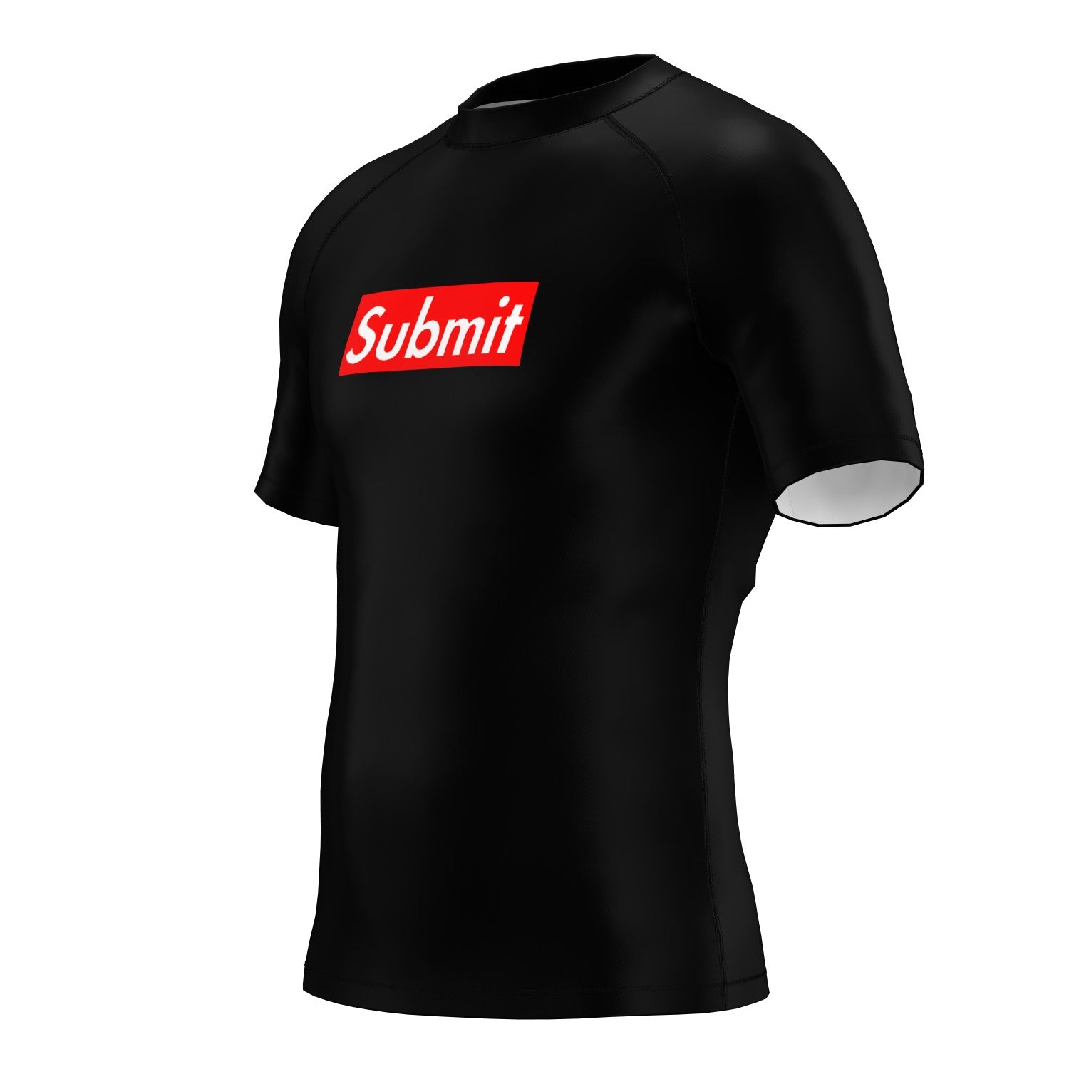 "Box Logo Submit" Black Short Sleeve Rashguard