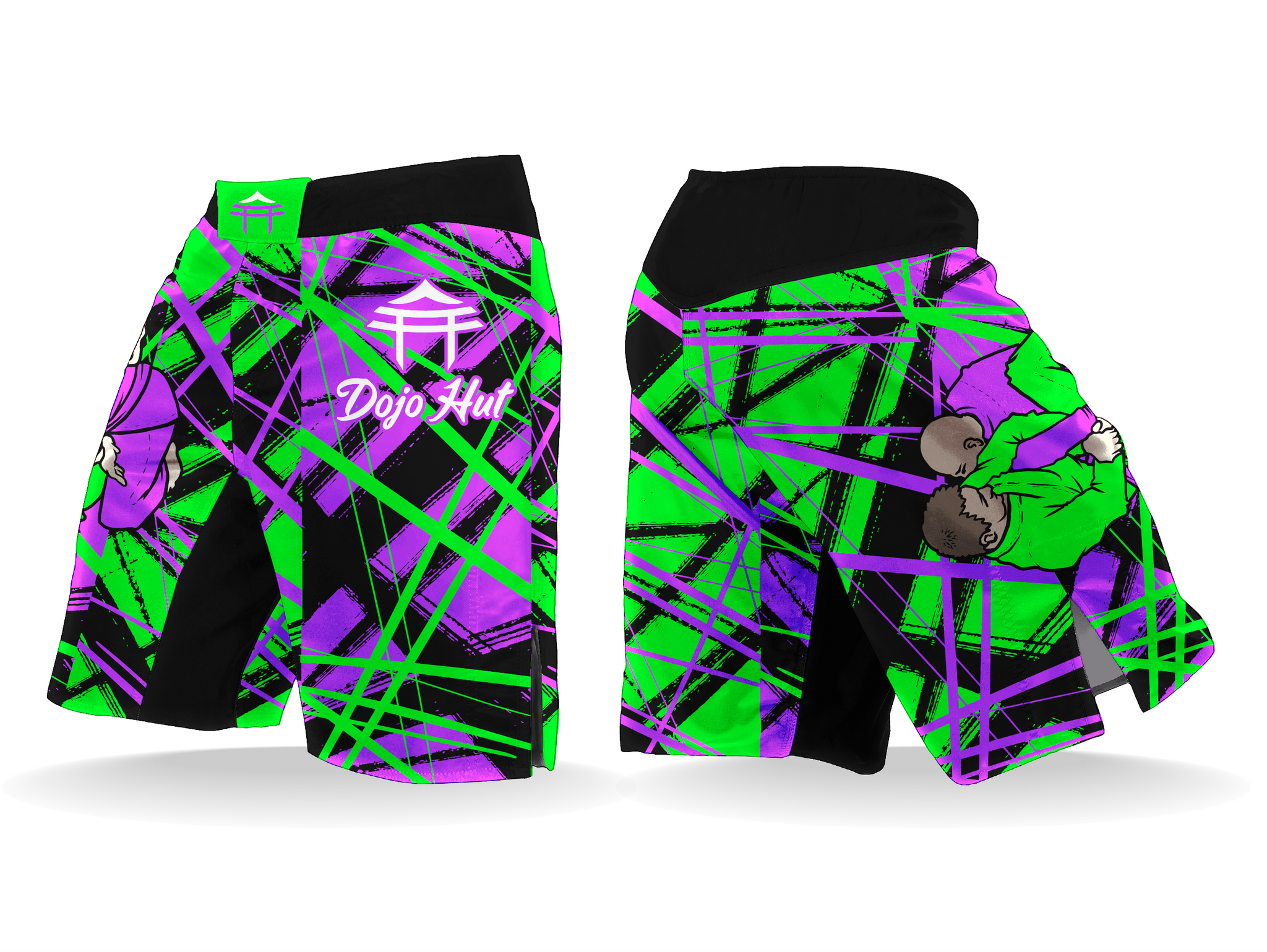 "Green & Purple Kimura" MMA Shorts