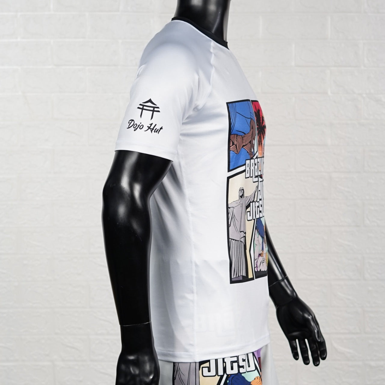 Because Jitsu White Brazilian Gi Rashguard