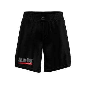 “A&M” Black MMA Shorts