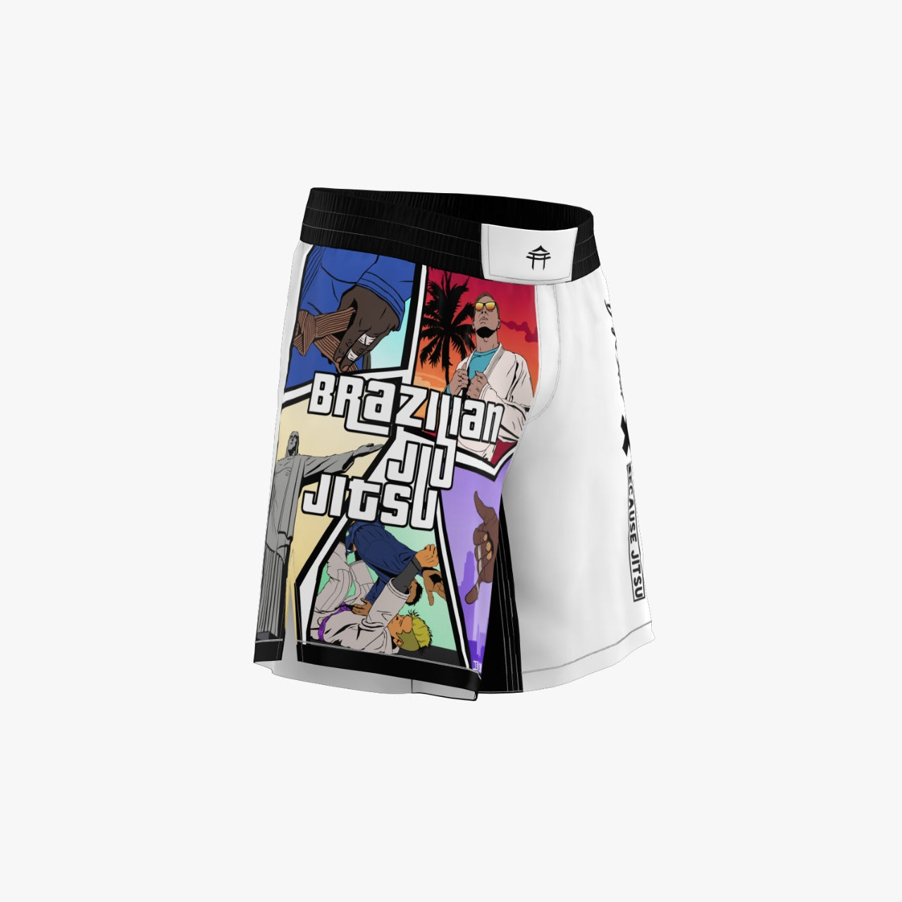 Because Jiujitsu Black & White Brazilian Jiujitsu MMA Shorts