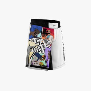 Because Jiujitsu Black & White Brazilian Jiujitsu MMA Shorts