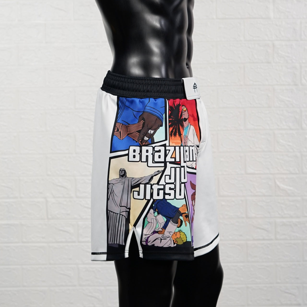 Because Jiujitsu Black & White Brazilian Jiujitsu MMA Shorts