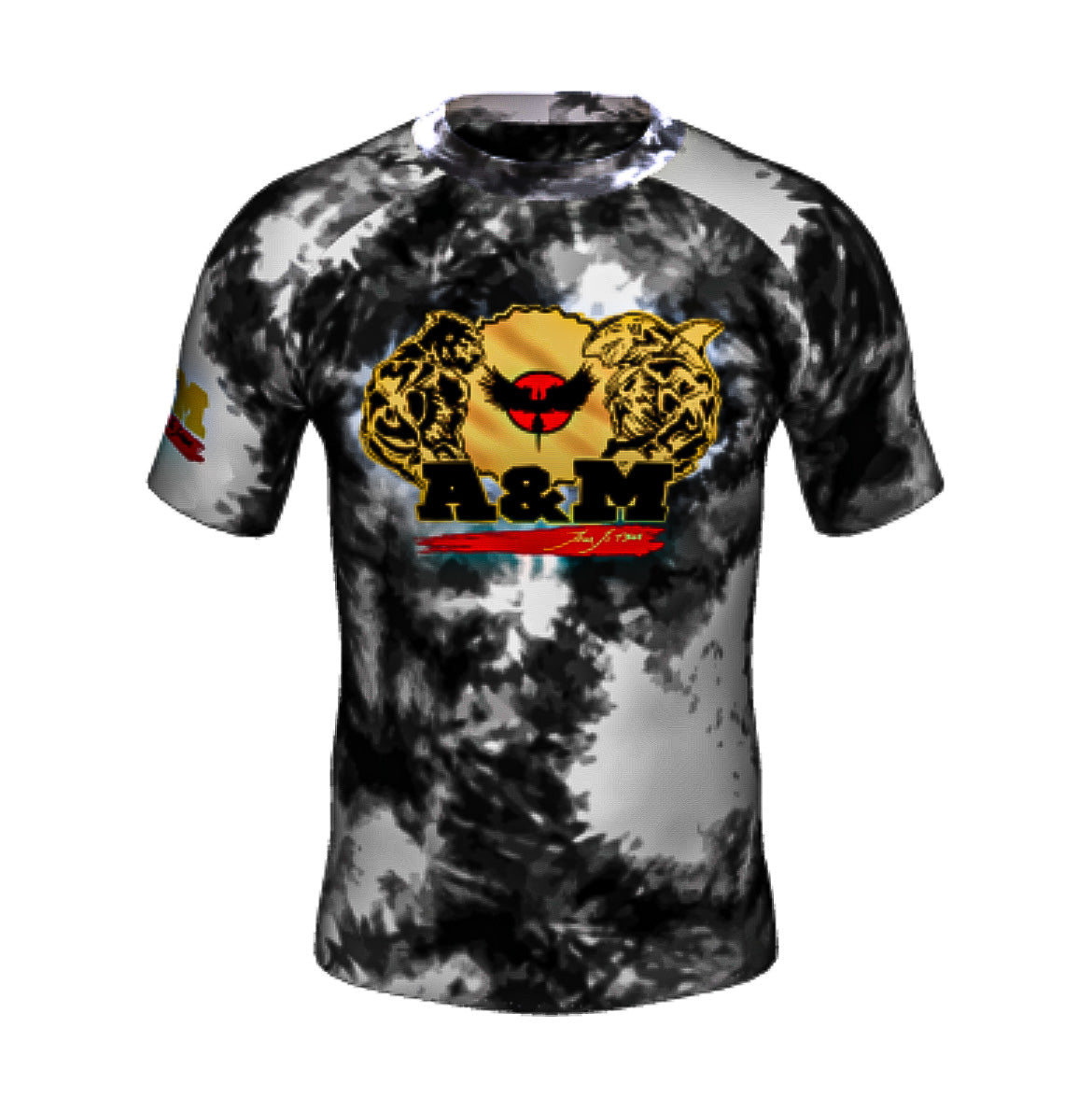 A&M Jiujitsu White Tie Dye Rashguard