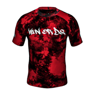 A&M Jiujitsu Red Tie Dye Win Or DQ Rashguard